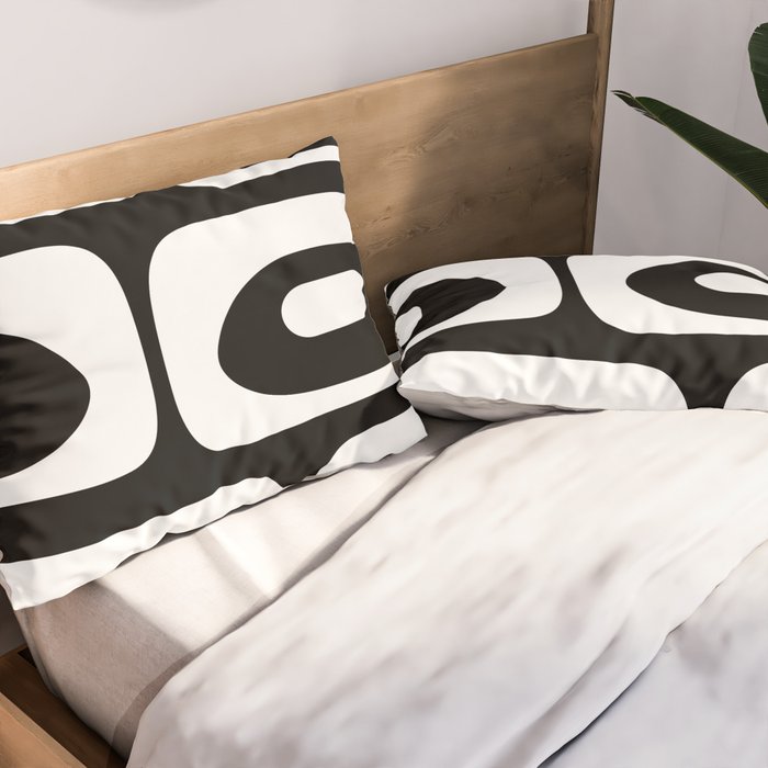 Mid Century Modern Black and White Piquet Abstract Pattern Pillow Sham Gallery Image 2