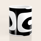 Mid Century Modern Black and White Piquet Abstract Pattern Coffee Mug Gallery Image 4