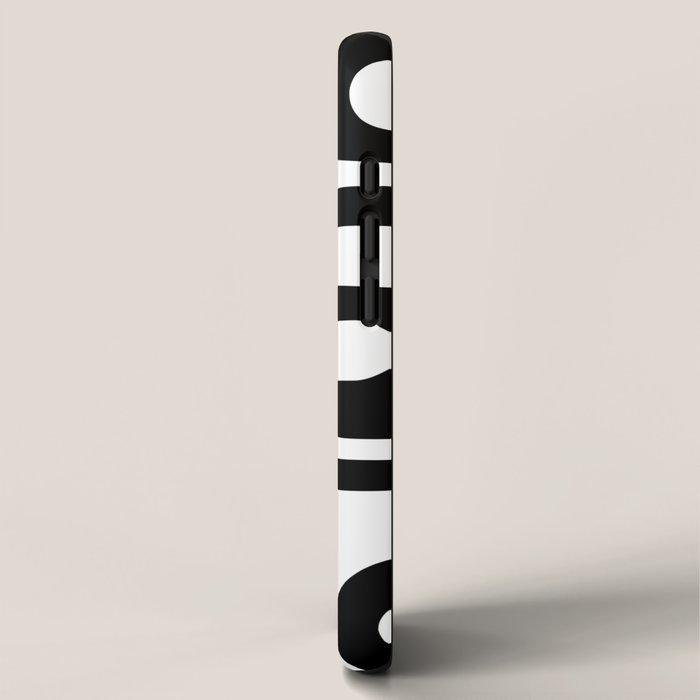 Mid Century Modern Black and White Piquet Abstract Pattern iPhone Case Gallery Image 2