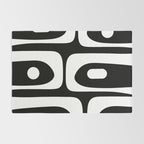 Mid Century Modern Black and White Piquet Abstract Pattern Rug Gallery Image 2