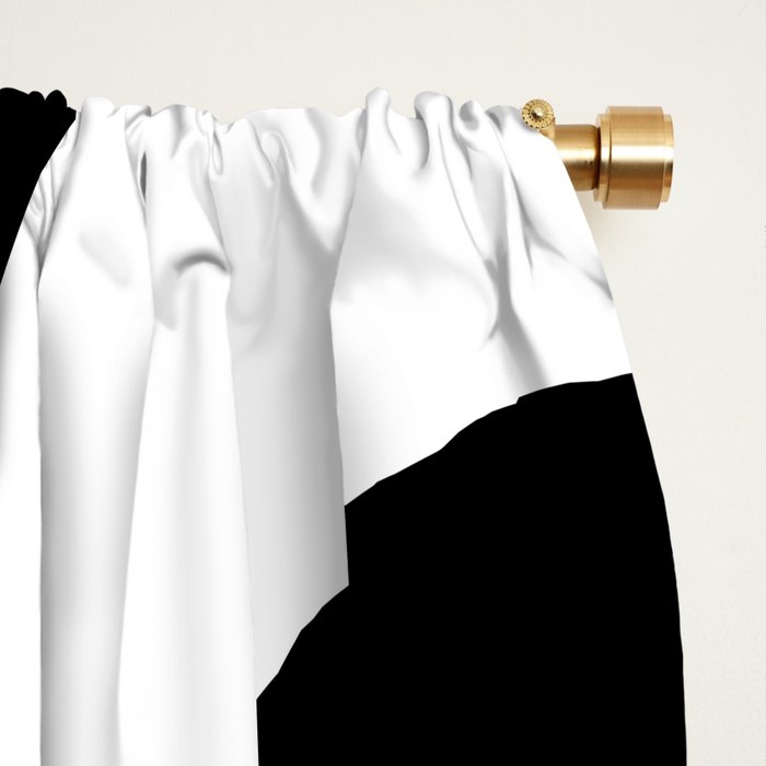 Mid Century Modern Black and White Piquet Abstract Pattern Window Curtain Gallery Image 2