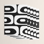 Mid Century Modern Black and White Piquet Abstract Pattern Wrapping Paper Gallery Image 3
