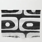 Mid Century Modern Black and White Piquet Abstract Pattern Wall Hanging Gallery Image 1