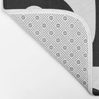 Mid Century Modern Black and White Piquet Abstract Pattern Bath Mat Gallery Image 2