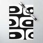 Mid Century Modern Black and White Piquet Abstract Pattern Wrapping Paper Gallery Image 1