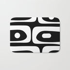 Mid Century Modern Black and White Piquet Abstract Pattern Bath Mat Gallery Image 1