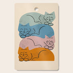 Four Cat Pile Cutting Board Gallery Image 1