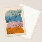Four Cat Pile Stationery Card Gallery Image 2