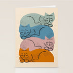 Four Cat Pile Stationery Card Gallery Image 2