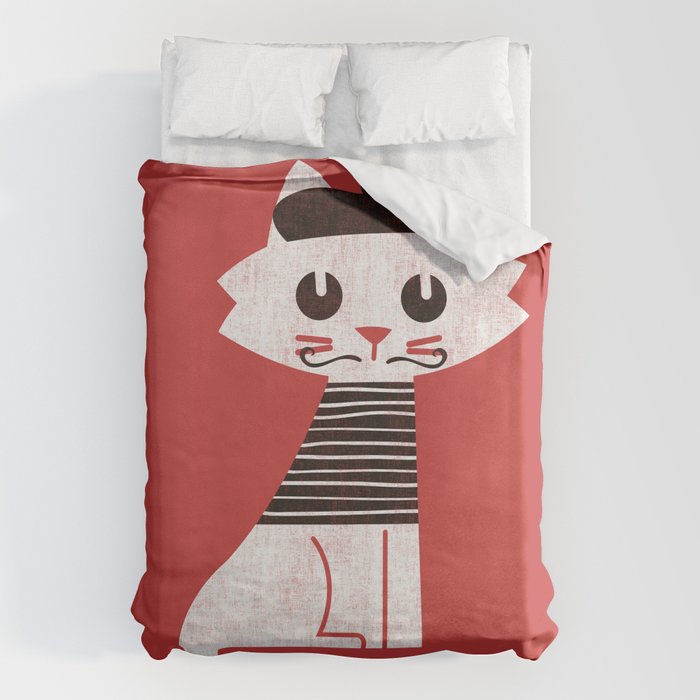 Mark the cat goes to Paris Duvet Cover Gallery Image 1