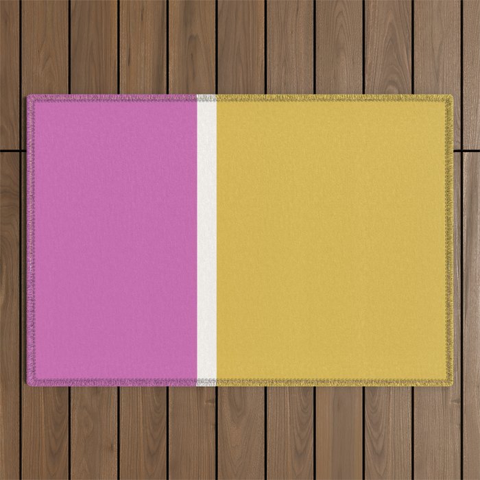 Color Block II Yellow Pink Outdoor Rug Gallery Image 1
