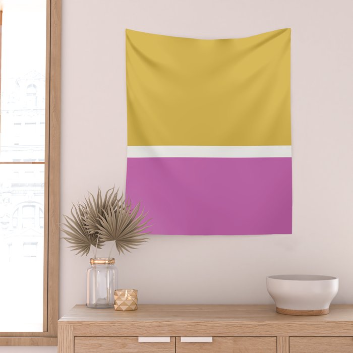 Color Block II Yellow Pink Wall Tapestry Gallery Image 2