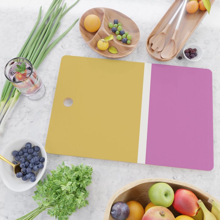 Color Block II Yellow Pink Cutting Board Gallery Image 2