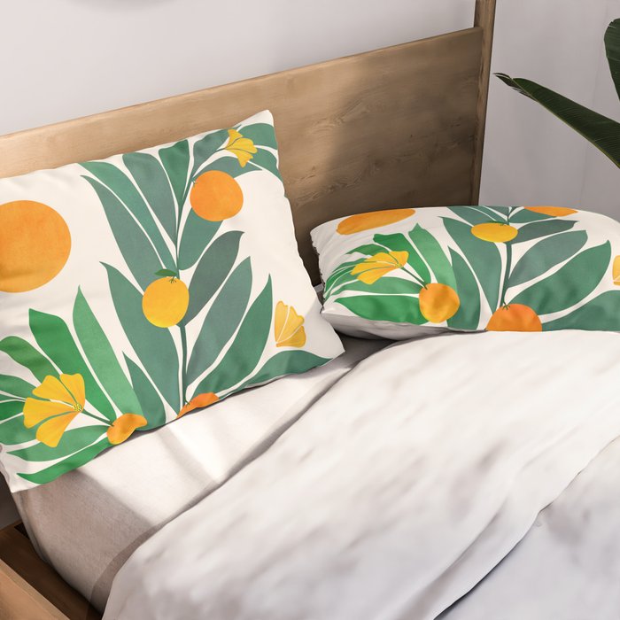 Summer's End With Oranges Pillow Sham Gallery Image 2