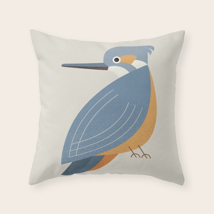 Whimsy Blue-eared Kingfisher Throw Pillow Gallery Image 6