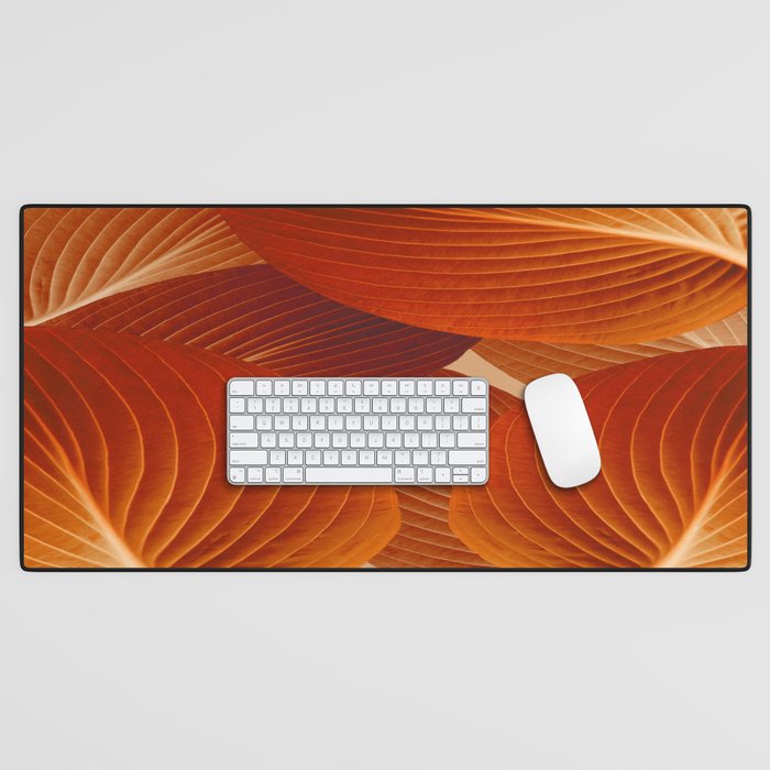 Leaves in Terracotta Color #decor #society6 #buyart Desk Mat Gallery Image 1