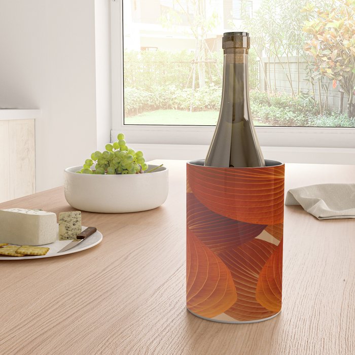 Leaves in Terracotta Color #decor #society6 #buyart Wine Chiller Gallery Image 4