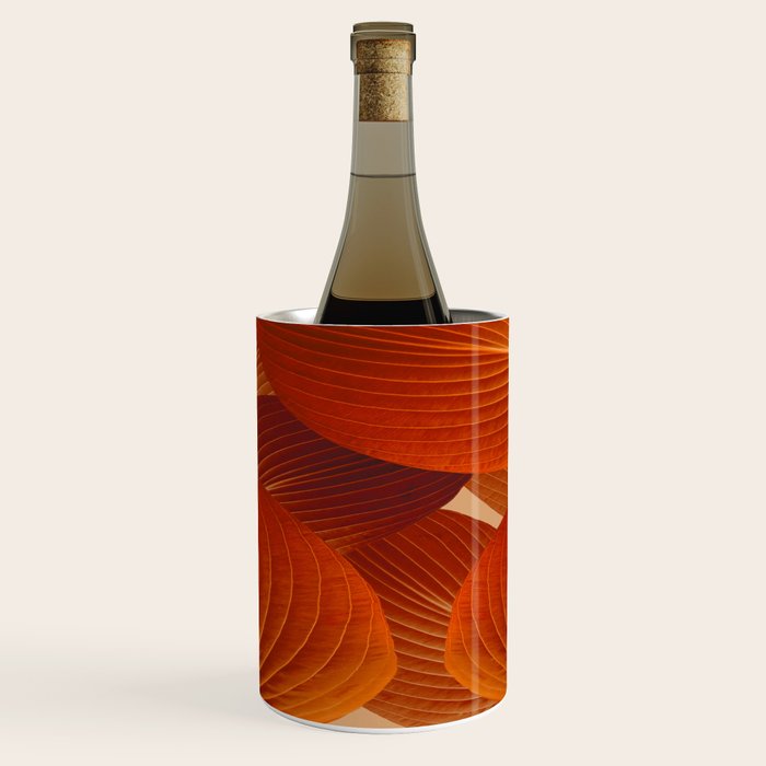 Leaves in Terracotta Color #decor #society6 #buyart Wine Chiller Gallery Image 1