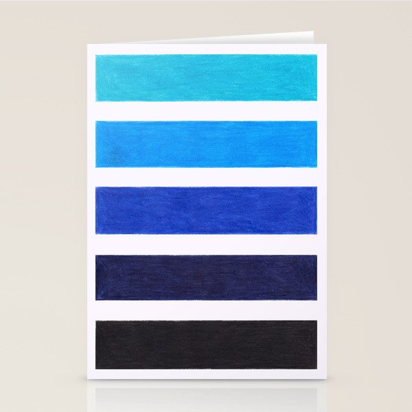 Colorful Blue Stripe Pattern Stationery Card Gallery Image 2