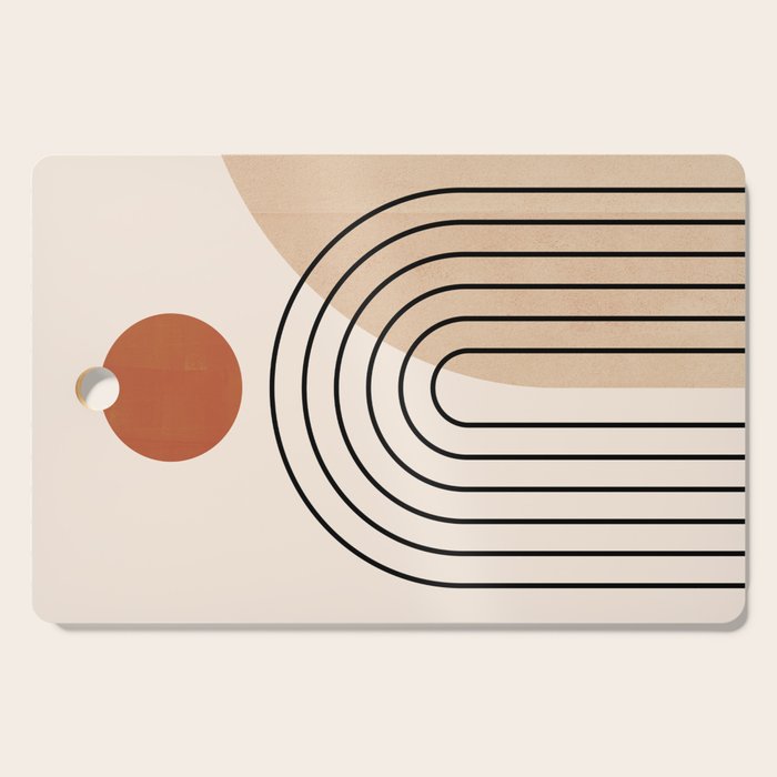 Abstraction_NEW_SUN_DAWN_MOUNTAINS_LINE_POP_ART_008B Cutting Board Gallery Image 1