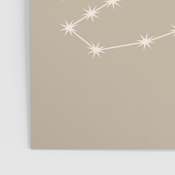 Scorpio Zodiac Star Constellation Line Art Beige Poster Gallery Image 3