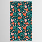Strawberry Fields - Teal Green & Red Tablecloth Gallery Image 2