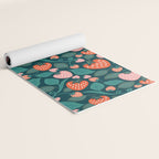 Strawberry Fields - Teal Green & Red Yoga Mat Gallery Image 2