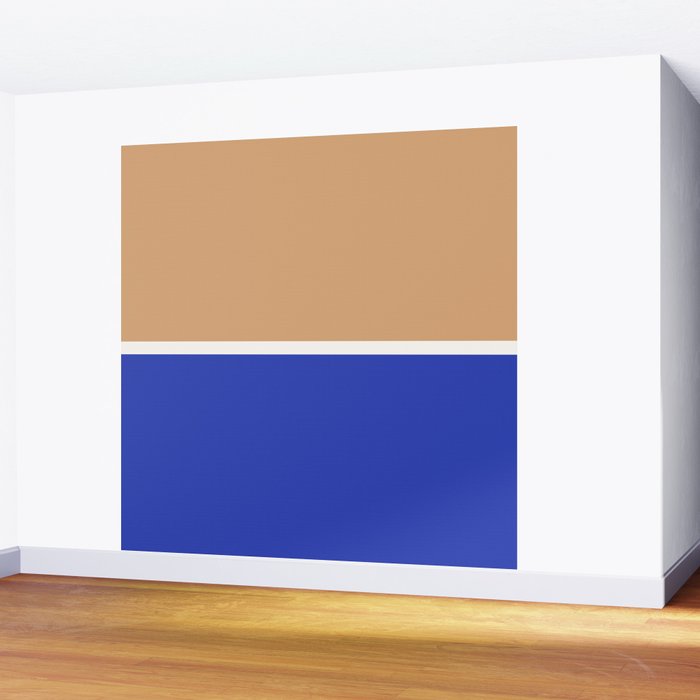 Color Block IX Peach Orange Blue Wall Mural Gallery Image 2