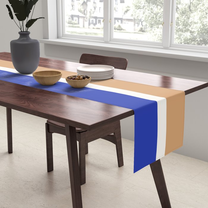 Color Block IX Peach Orange Blue Table Runner Gallery Image 2