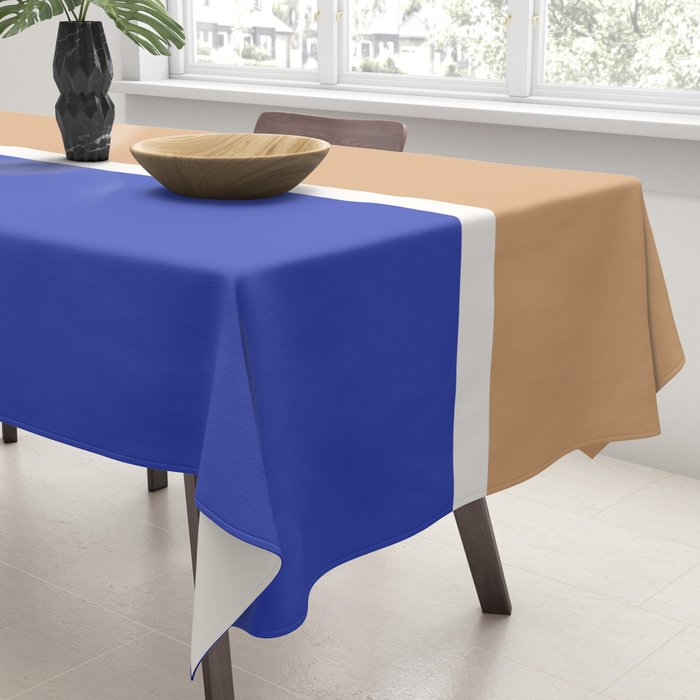 Color Block IX Peach Orange Blue Tablecloth Gallery Image 3