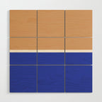 Color Block IX Peach Orange Blue Wood Wall Art Gallery Image 1