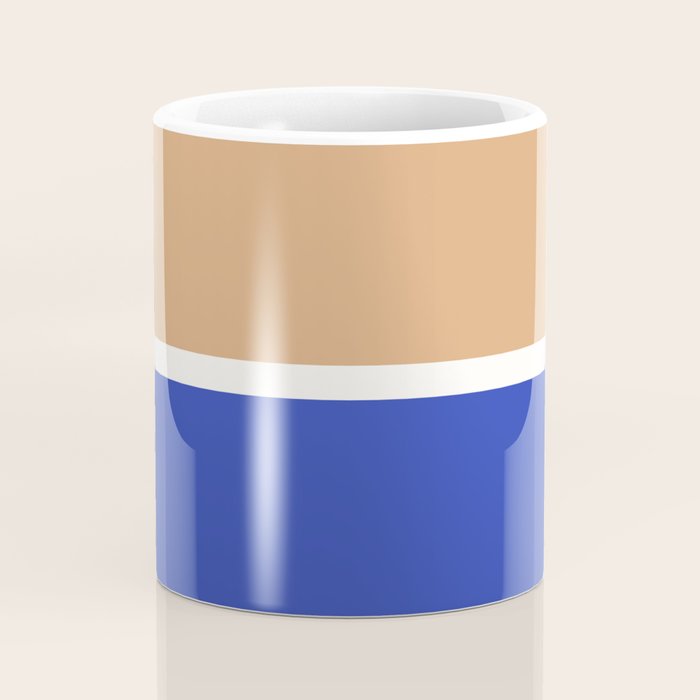 Color Block IX Peach Orange Blue Coffee Mug Gallery Image 4