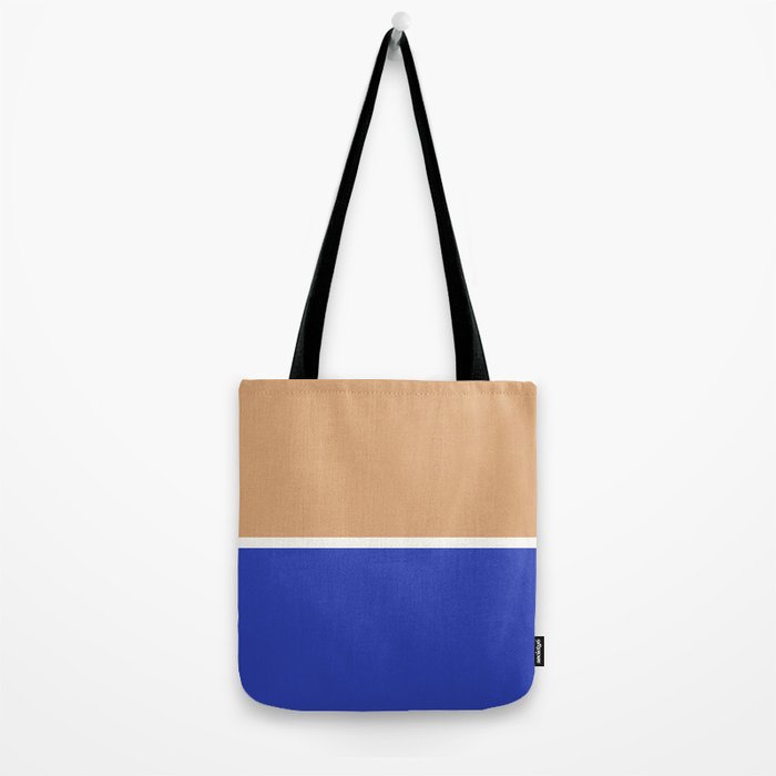 Color Block IX Peach Orange Blue Tote Bag Gallery Image 2