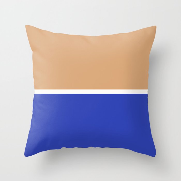 Color Block IX Peach Orange Blue Throw Pillow Gallery Image 6