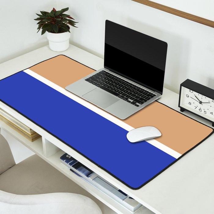 Color Block IX Peach Orange Blue Desk Mat Gallery Image 2