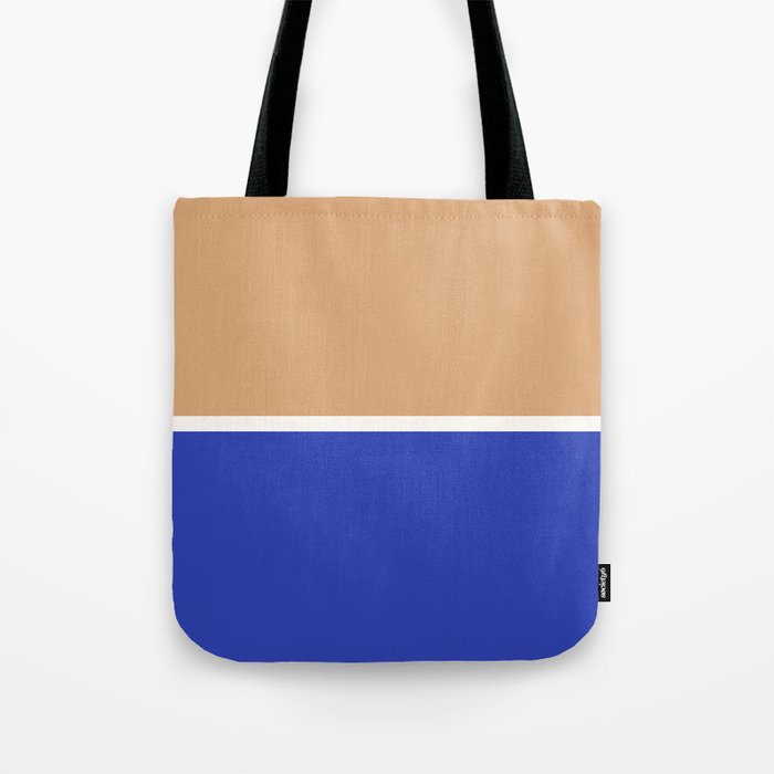 Color Block IX Peach Orange Blue Tote Bag Gallery Image 1