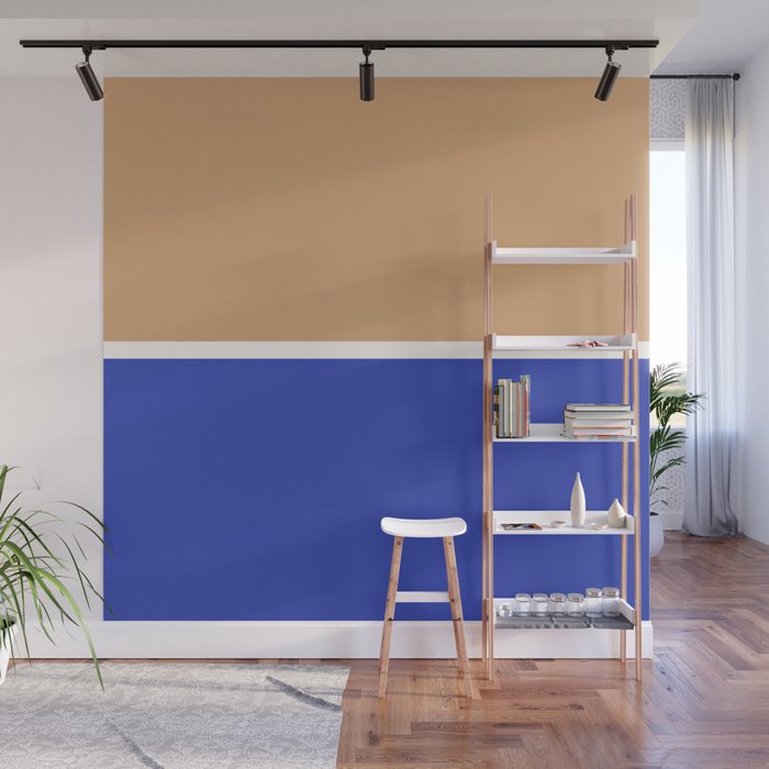 Color Block IX Peach Orange Blue Wall Mural Gallery Image 1