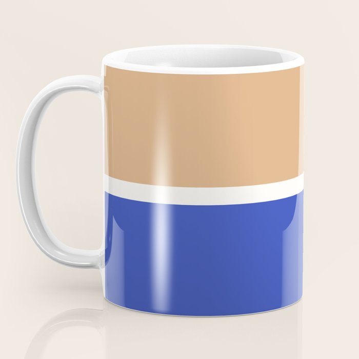 Color Block IX Peach Orange Blue Coffee Mug Gallery Image 3