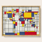 World Map Abstract Mondrian Style Serving Tray Gallery Image 1