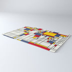 World Map Abstract Mondrian Style Rug Gallery Image 3