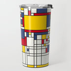 World Map Abstract Mondrian Style Travel Mug Gallery Image 2