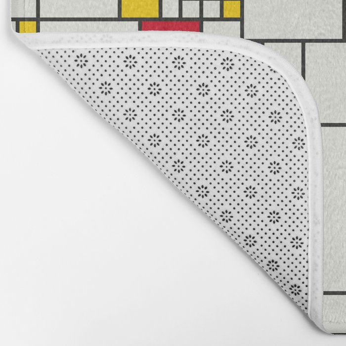 World Map Abstract Mondrian Style Bath Mat Gallery Image 2
