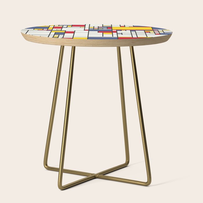 World Map Abstract Mondrian Style Side Table Gallery Image 1