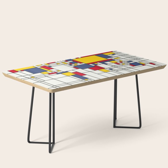 World Map Abstract Mondrian Style Coffee Table Gallery Image 1