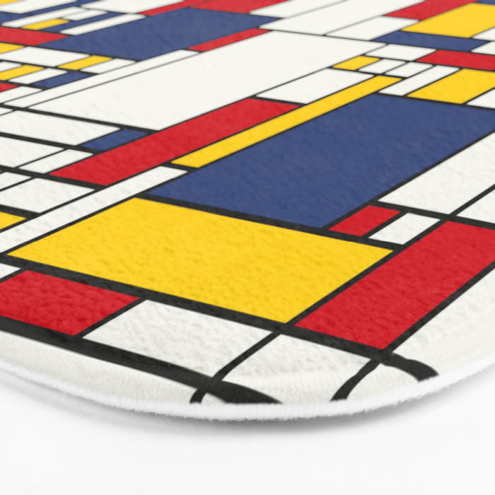 World Map Abstract Mondrian Style Bath Mat Gallery Image 3