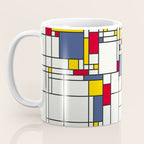 World Map Abstract Mondrian Style Coffee Mug Gallery Image 3