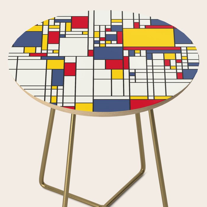 World Map Abstract Mondrian Style Side Table Gallery Image 2