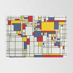 World Map Abstract Mondrian Style Rug Gallery Image 2