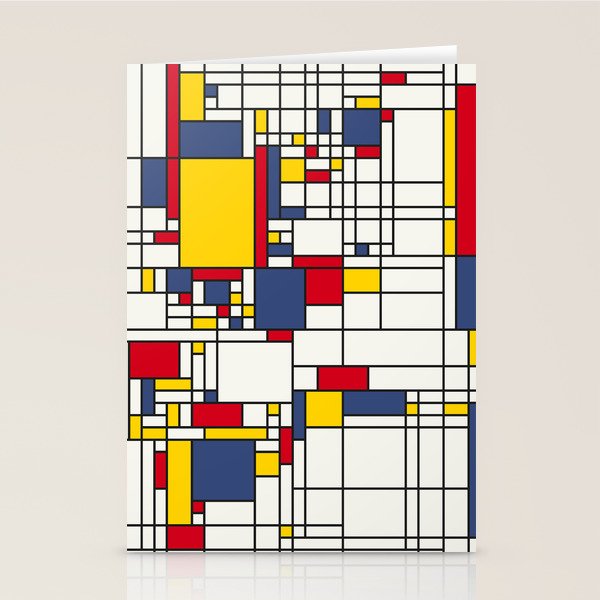 World Map Abstract Mondrian Style Stationery Card Gallery Image 2