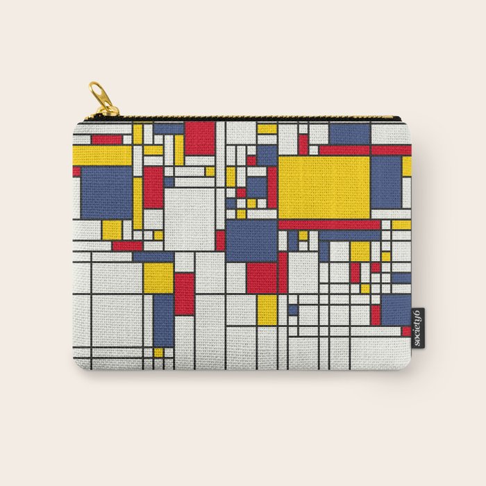 World Map Abstract Mondrian Style Carry All Pouch Gallery Image 1